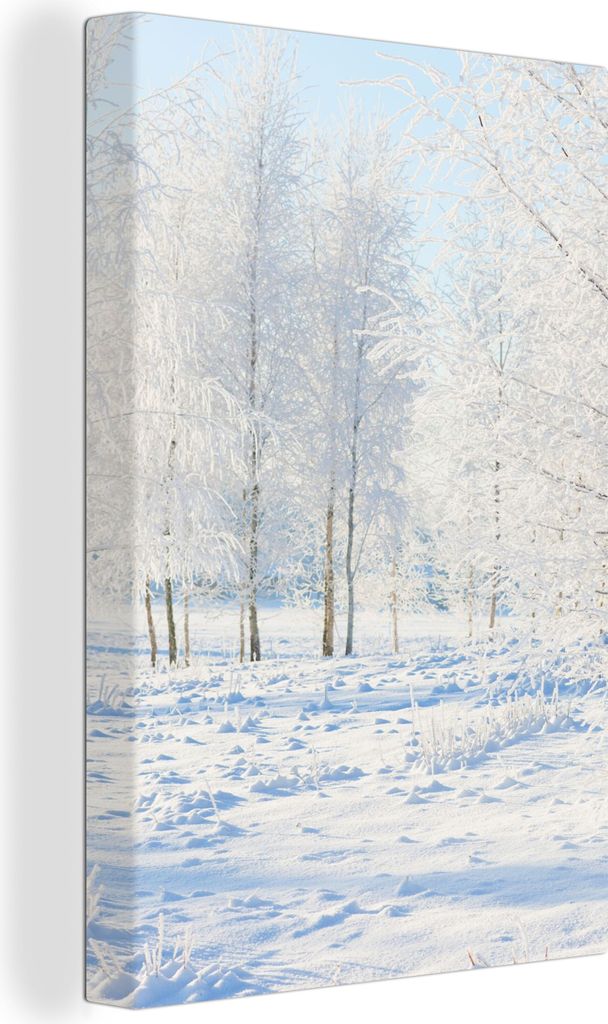 OneMillionCanvasses - Leinwandbilder - 90x140 cm, Schnee - Bäume - Winter, Wandbilder Kunstdruck Wanddekoration - Foto auf Leinwand - Gemälde a...