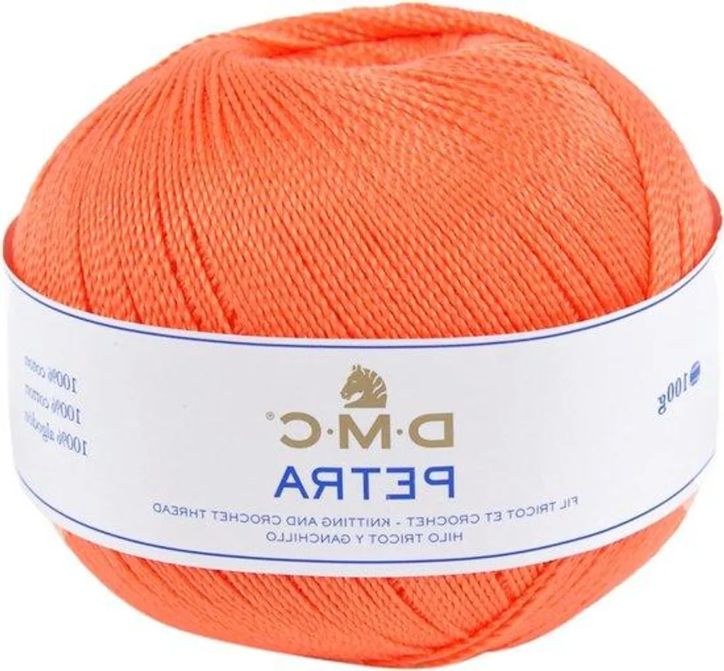 Coton à crocheter orange n° 3 : fil naturel pour loisirs créatifs DIY