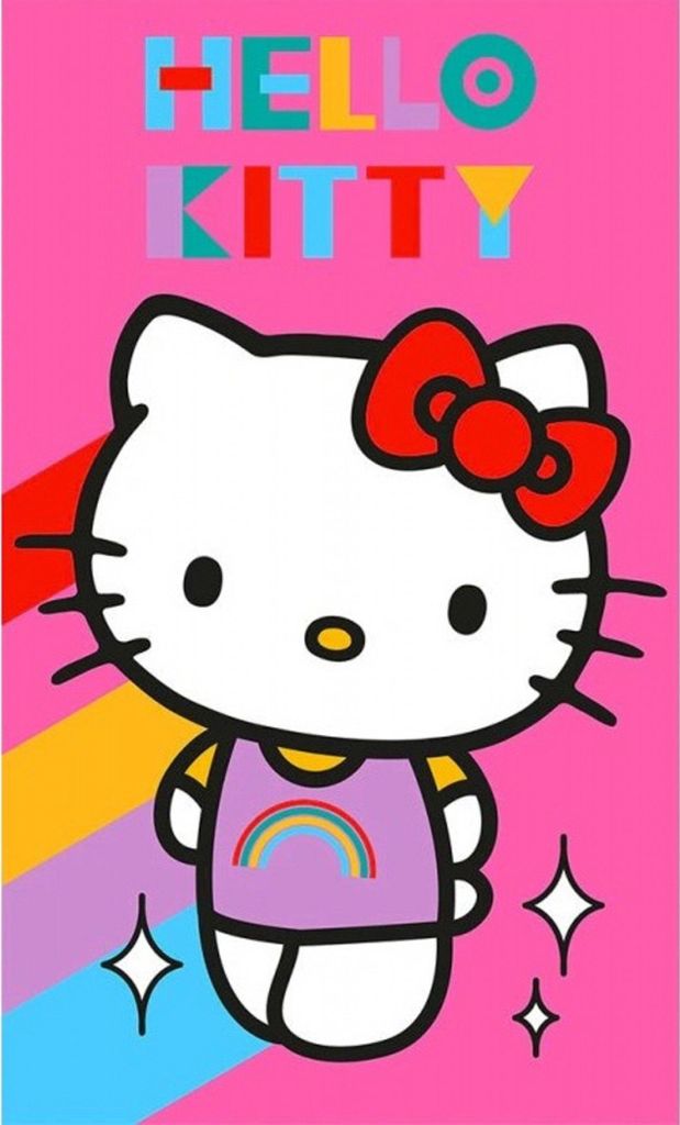 Babyhandtuch Hello Kitty Regenbogen 30x50 cm