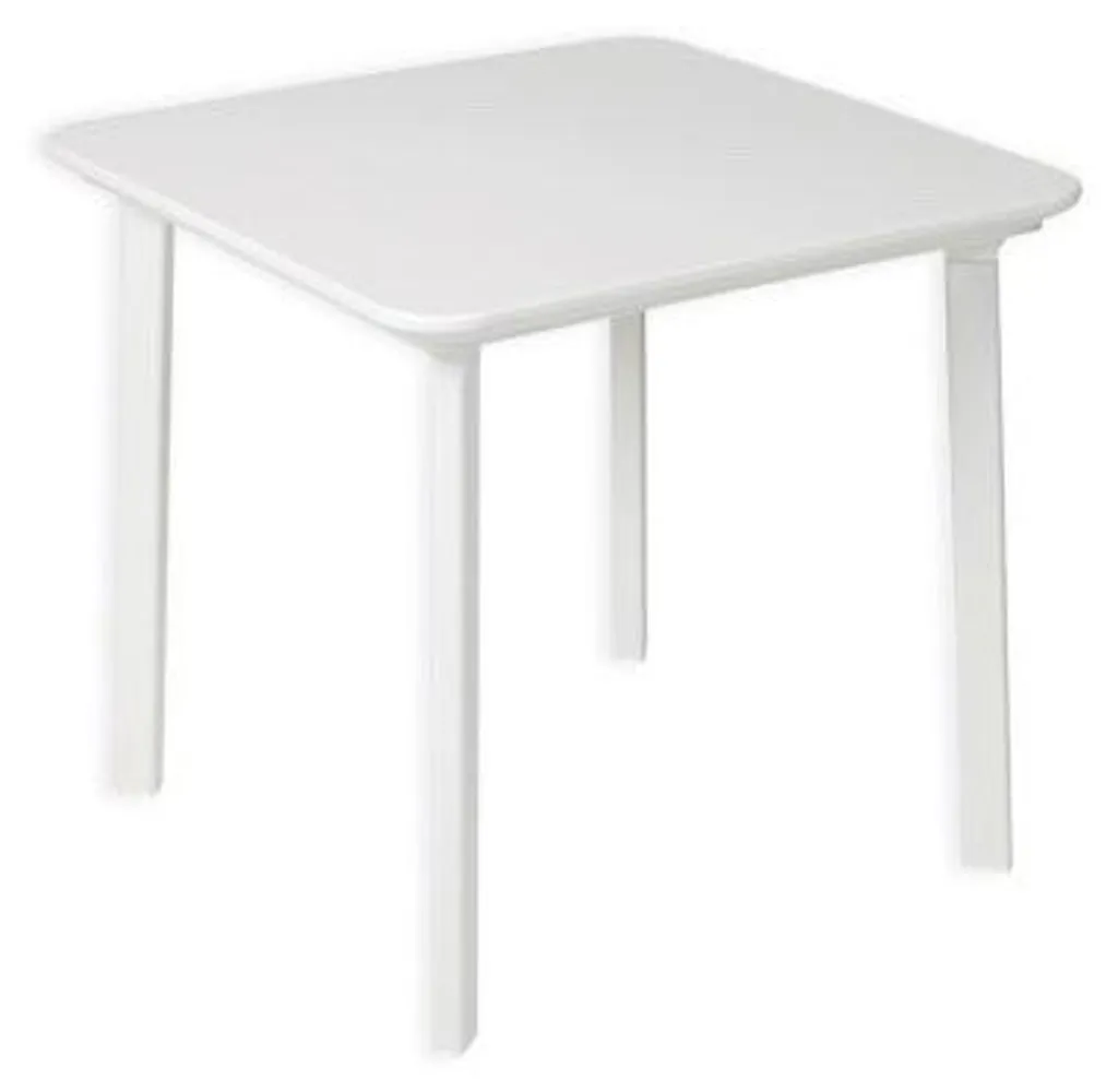 Table carrée 77x77 cm en résine blanche d'extérieur à pieds réglables