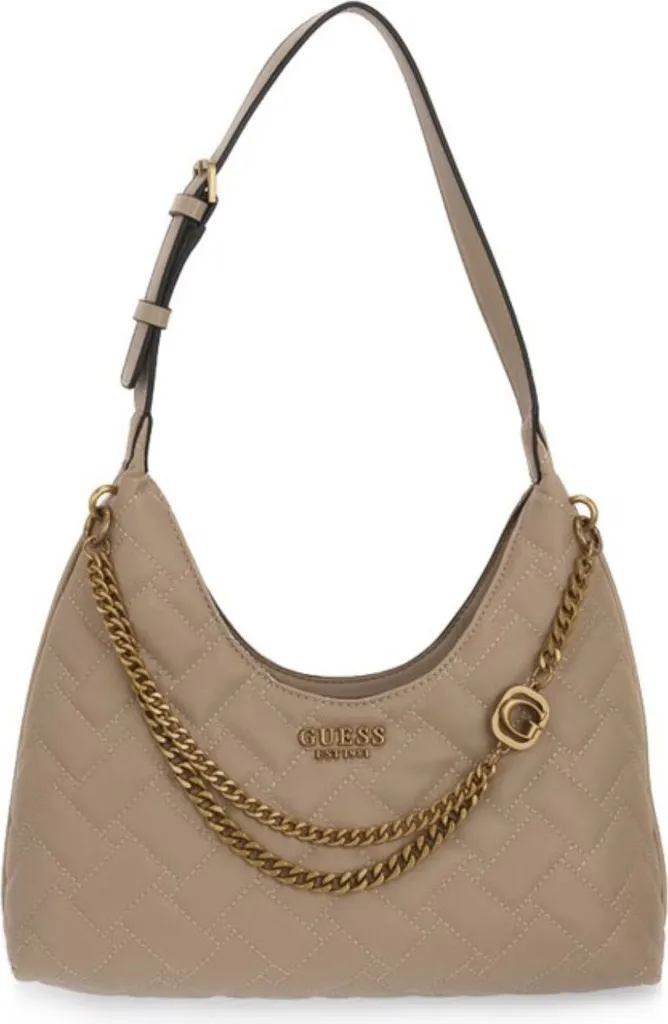 Sac à bandoulière Guess Gracelynn Hobo - Maroquinerie beige femme