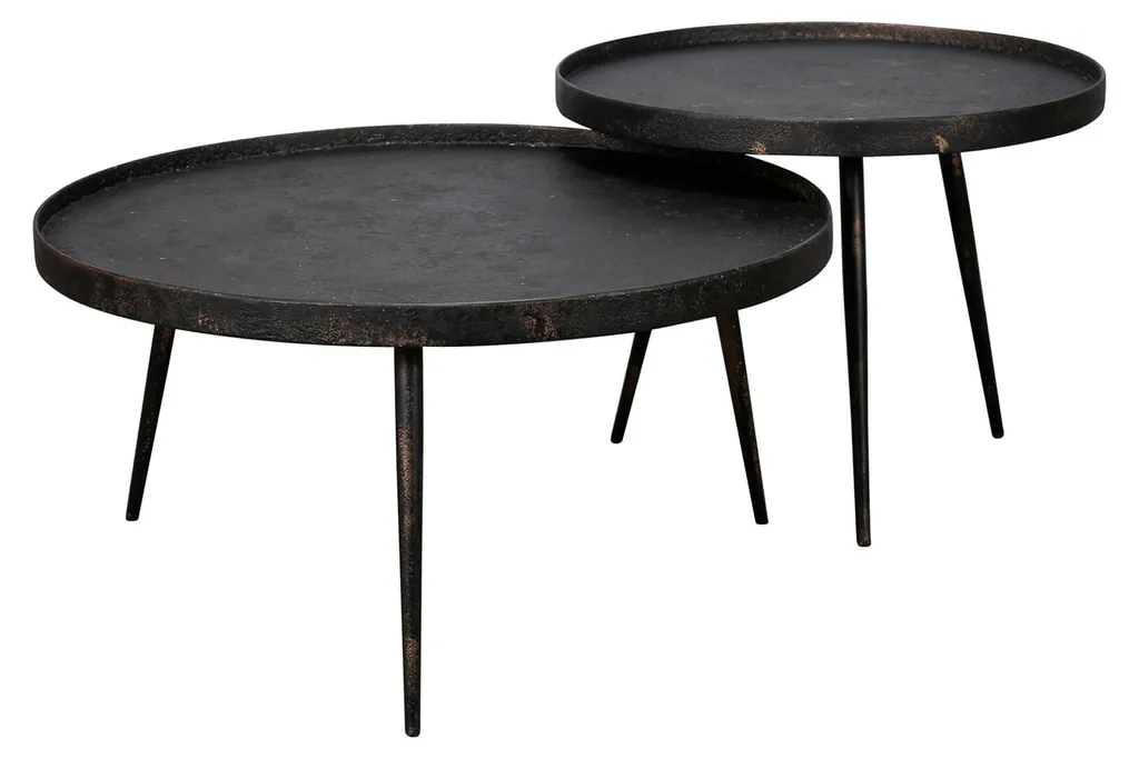 Table basse de salon FURNLUX noir 76 cm idéale pour recevoir et décorer