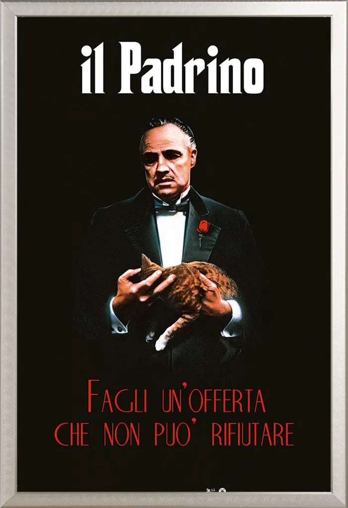 Il Padrino - Poster - Un'offerta + cornice rimovibile, Shinsuke® Maxi alluminio argento, vetro acrilico