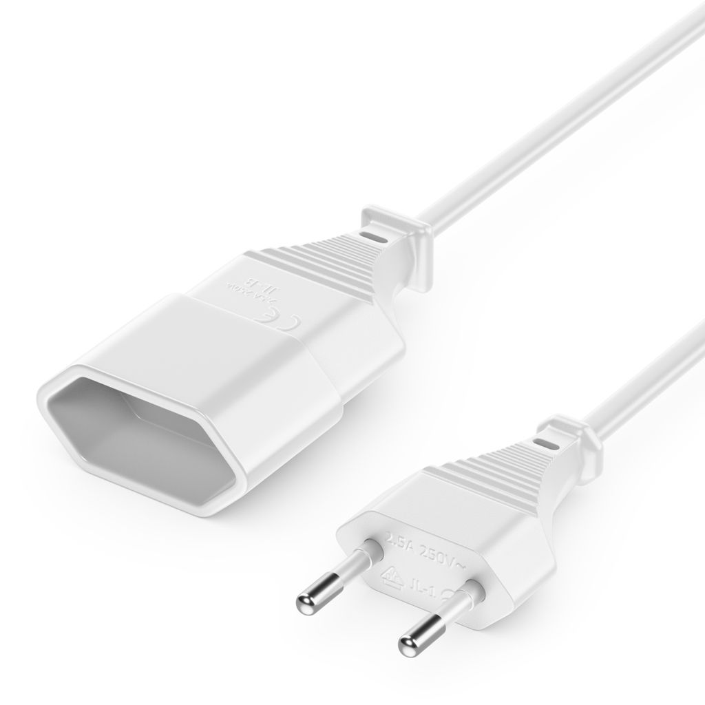 deleyCON 7,5m Stromkabel Verlängerung Netzkabel Verlängerungskabel Typ-C-Stecker Eurostecker auf Typ-C Euro Buchse TV PC Computer Monitor Beamer ...