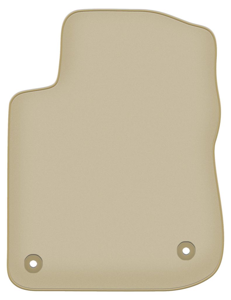 Fahrerfußmatte Velours PREMIUM beige passend für Peugeot 208 I (2012-2019, Schrägheck) – mit Befestigungen – passgenau