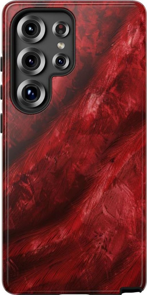 Elegantes Rot mit Samtstruktur – Hülle Kompatibel mit Samsung Galaxy S25 Ultra