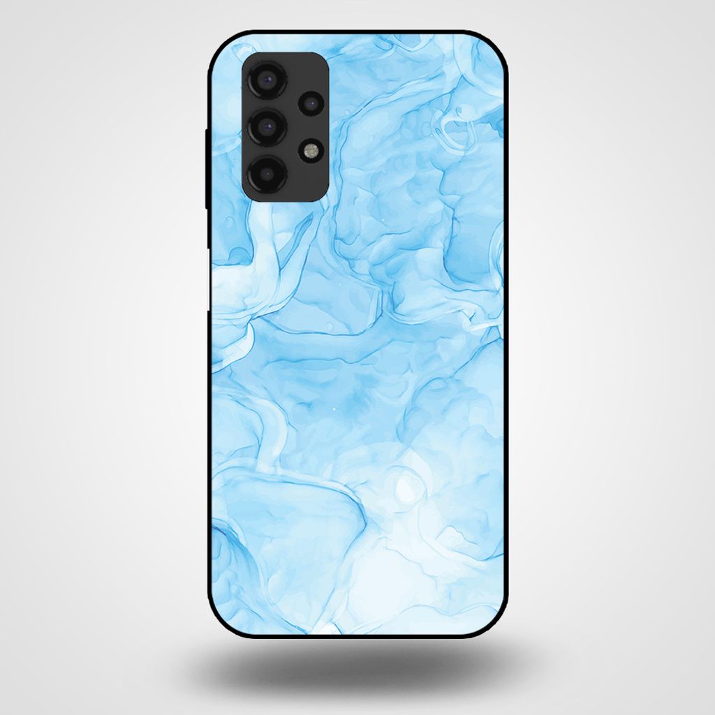 Smartphonica Handyhülle für Samsung Galaxy A13 4G mit Marmordruck - TPU-Hülle mit Marmor-Design - Hellblau