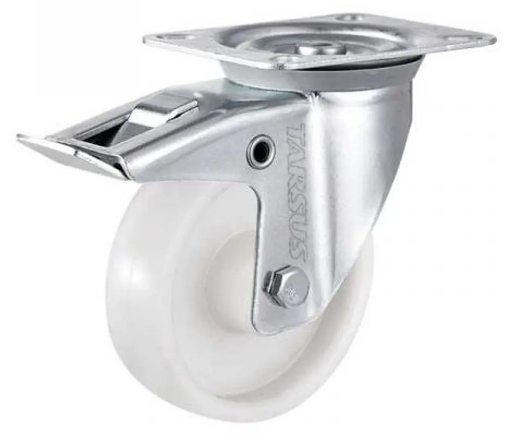 Roue Pivotante 125 mm Blanche Tarsus pour Chariot et Mobilier Ateliers