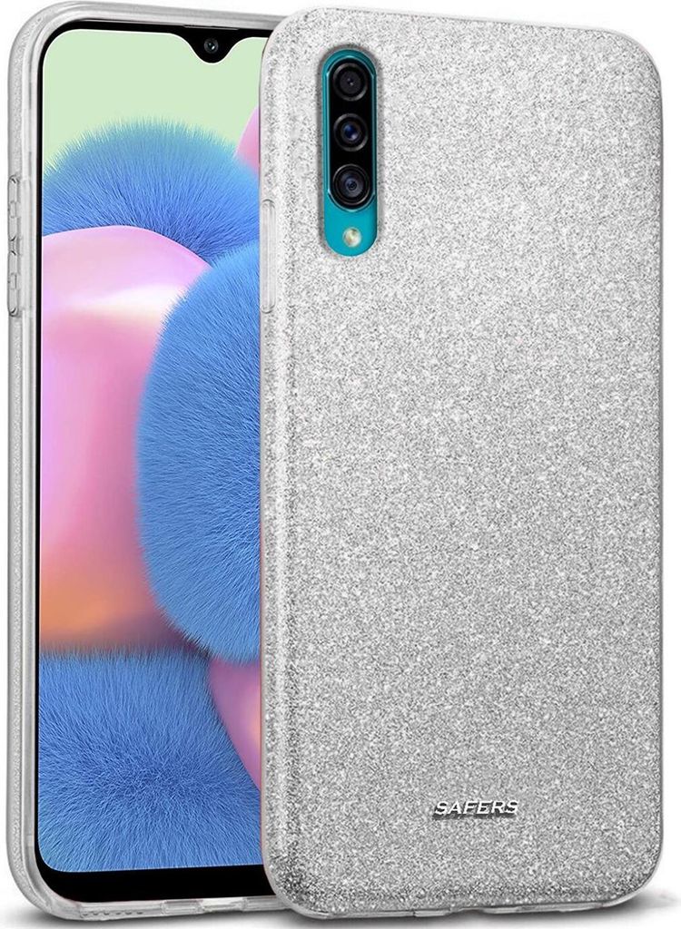 Conie Glitzer Schutzhülle für Samsung Galaxy A70 / A70s Hybrid Silikon Hard Case TPU Cover Hülle in Silber