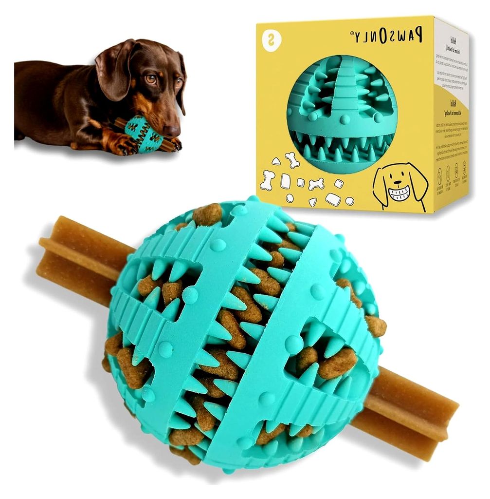 Hundespielzeug | Leckerli Ball für Hunde | Intelligenzspielzeug | Snackball für Hunde | Beschäftigungsspielzeug | Futterball aus Naturkautschuk ...