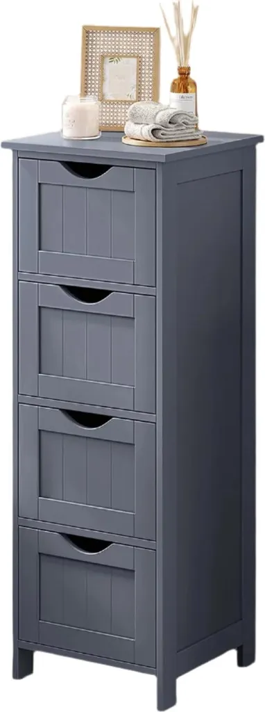 Optimisez votre espace : meuble de salle de bain d'appoint compact 4 tiroirs