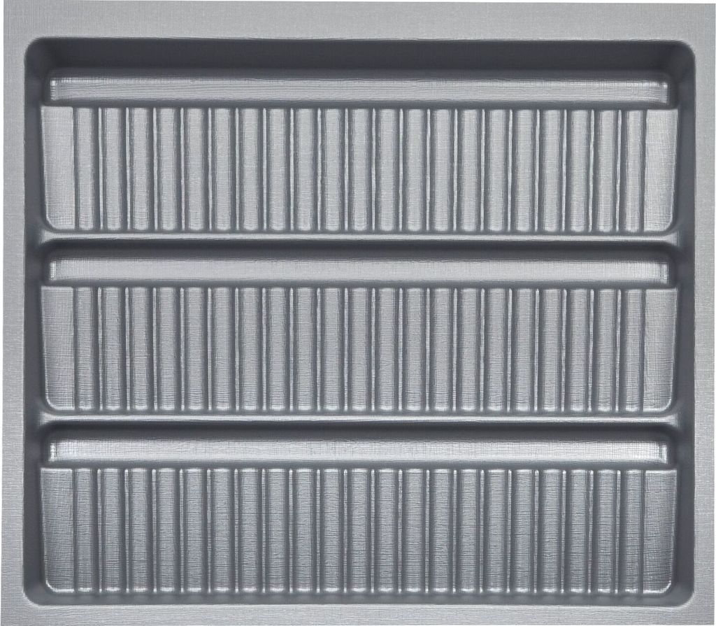 ORGA-BOX III Gewürzgläsereinsatz Tiefe 473 mm, Höhe 50,5 mm silbergrau Schubladeneinsätze Breite 491 mm für Schubladen 600 mm Canvas-Struktur