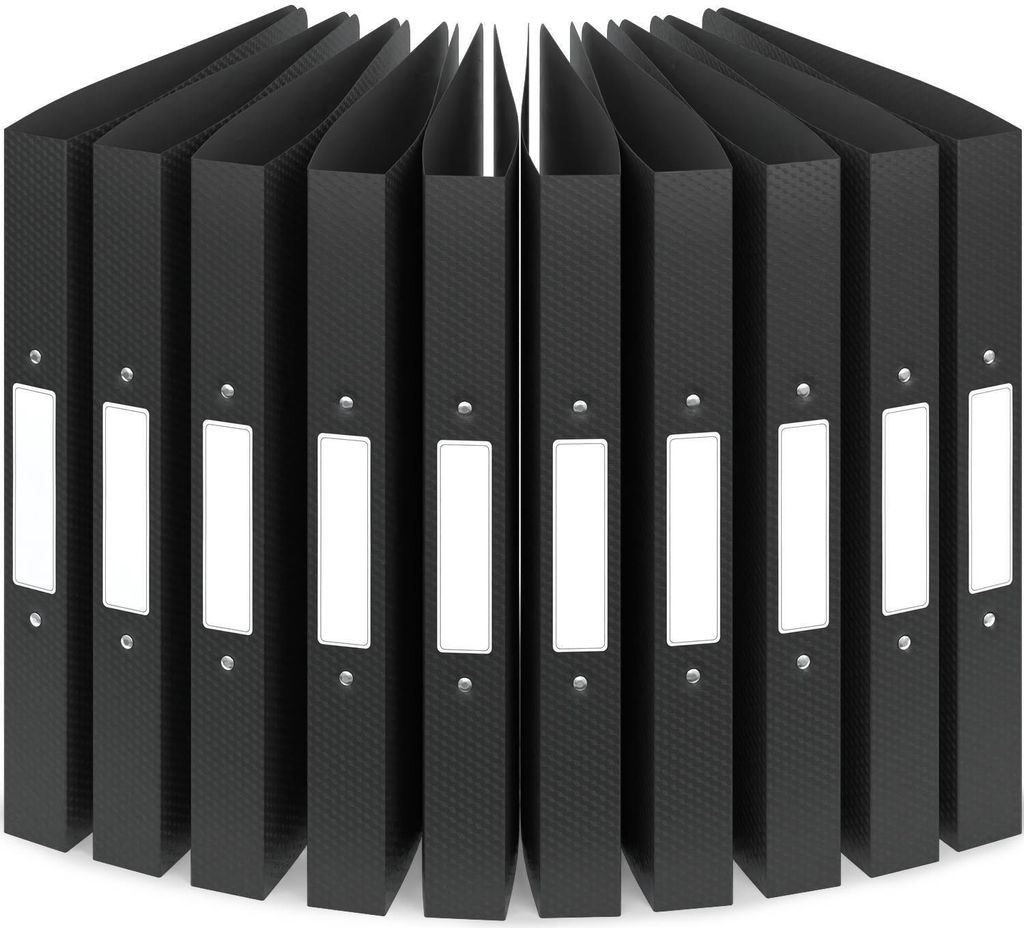 ACROPAQ - 10 x Ringbuch A4 - 2 Ringen, Rückenetiketten, Produktbild 