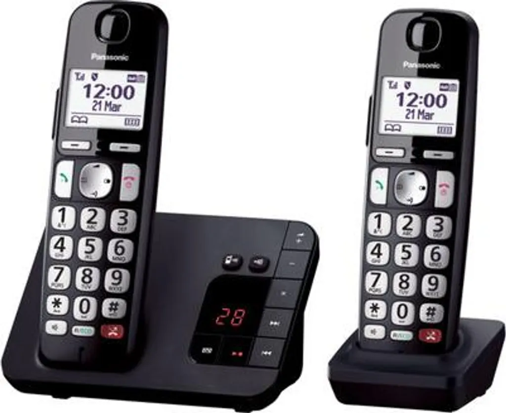 Téléphone Maison Panasonic KX-TGE262NLB Duo Idéal pour Famille et Senior