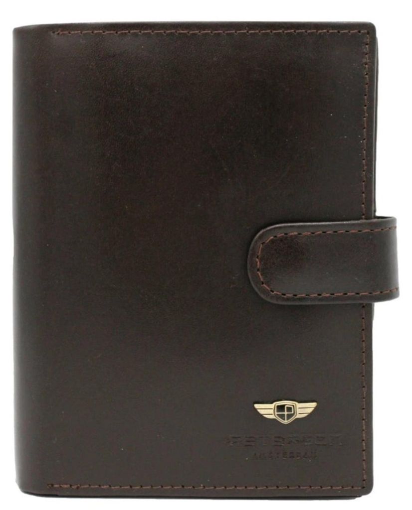 Grand portefeuille élégant pour homme en cuir naturel Image du produit 