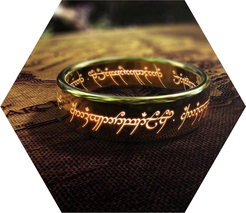 DEQORI Fototapete Sechseck 90x78 cm 'Der eine Ring (HdR)' Wand Tapete Leinwand Sticker