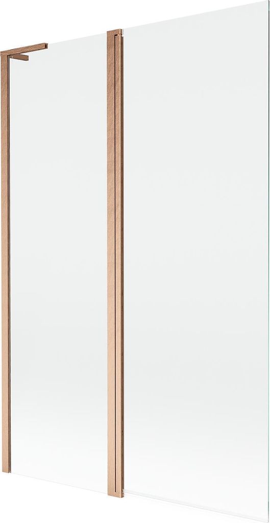 Mexen Mist L Badewannenfaltwand 2-teilig 120 x 150 cm, transparent, gebürstetes Kupfer - 8A9L-120-011-65-00