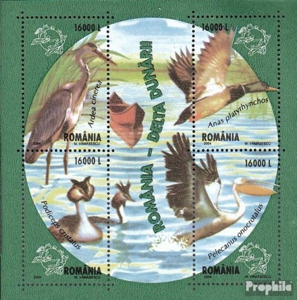 Briefmarken Rumänien 2004 Mi Block335 (kompl.Ausg.) postfrisch Donaudelta - Wasservögel