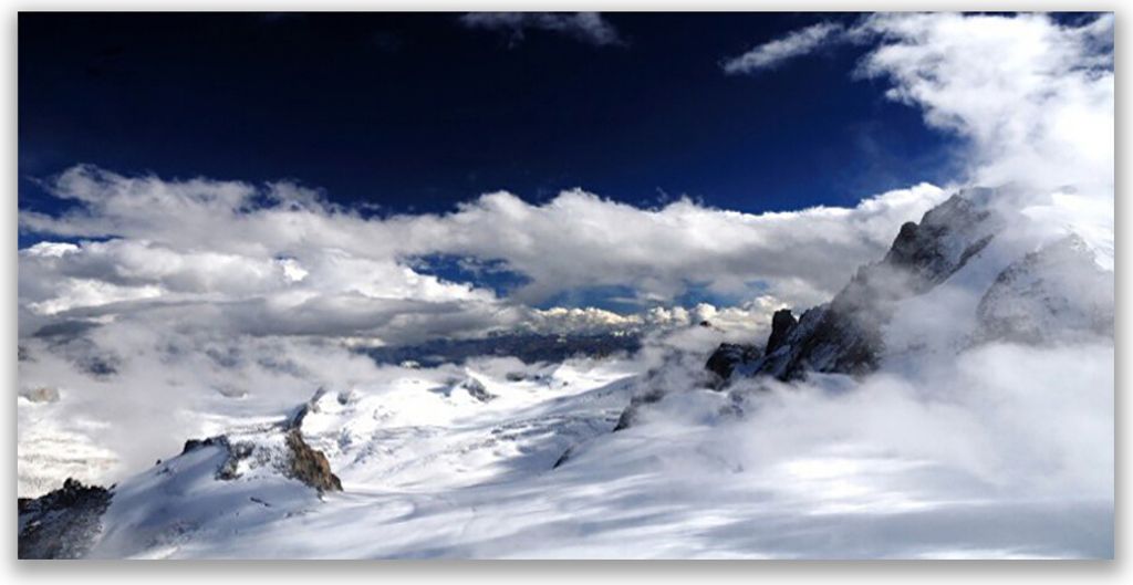 Tulup Leinwand-Bilder 120x60 Wandbild Canvas Kunstdruck Gebirge Wolken Landschaft