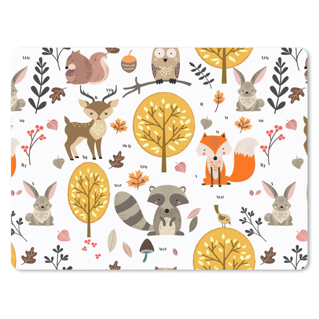 MuchoWow Mauspad Mousepad Design - Tiere - Wald 23x19 cm - Mousepads - Maus Mat - Pad - Mausunterlage - Schreibtischunterlage - Mauspad