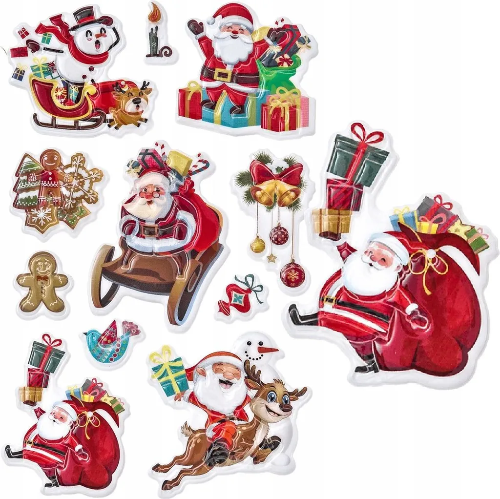 Autocollants de Noël 3D Puffy - Set de 11 Stickers Enfants DpCraft