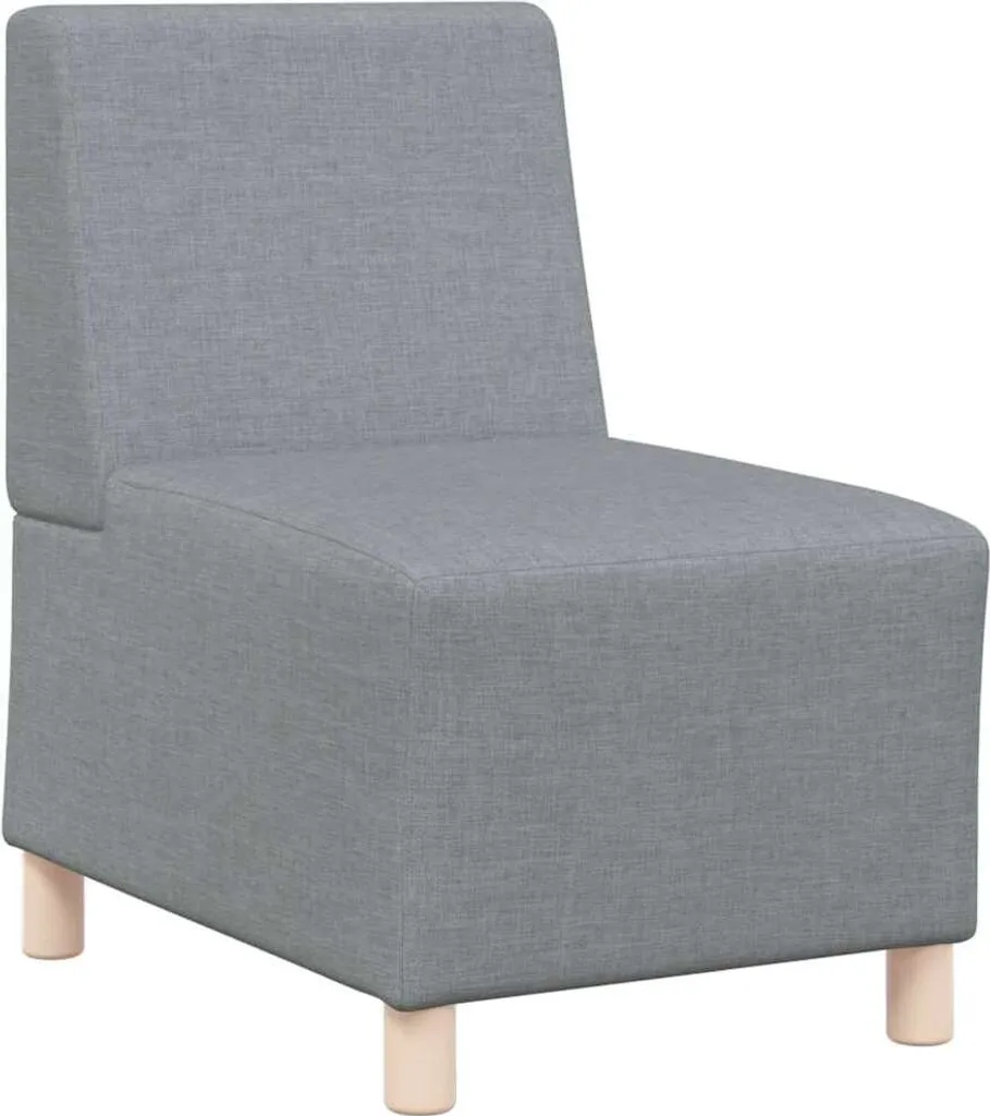 Divano SYFAX Grigio Chiaro 55cm - Modulo Senza Braccioli in Tessuto