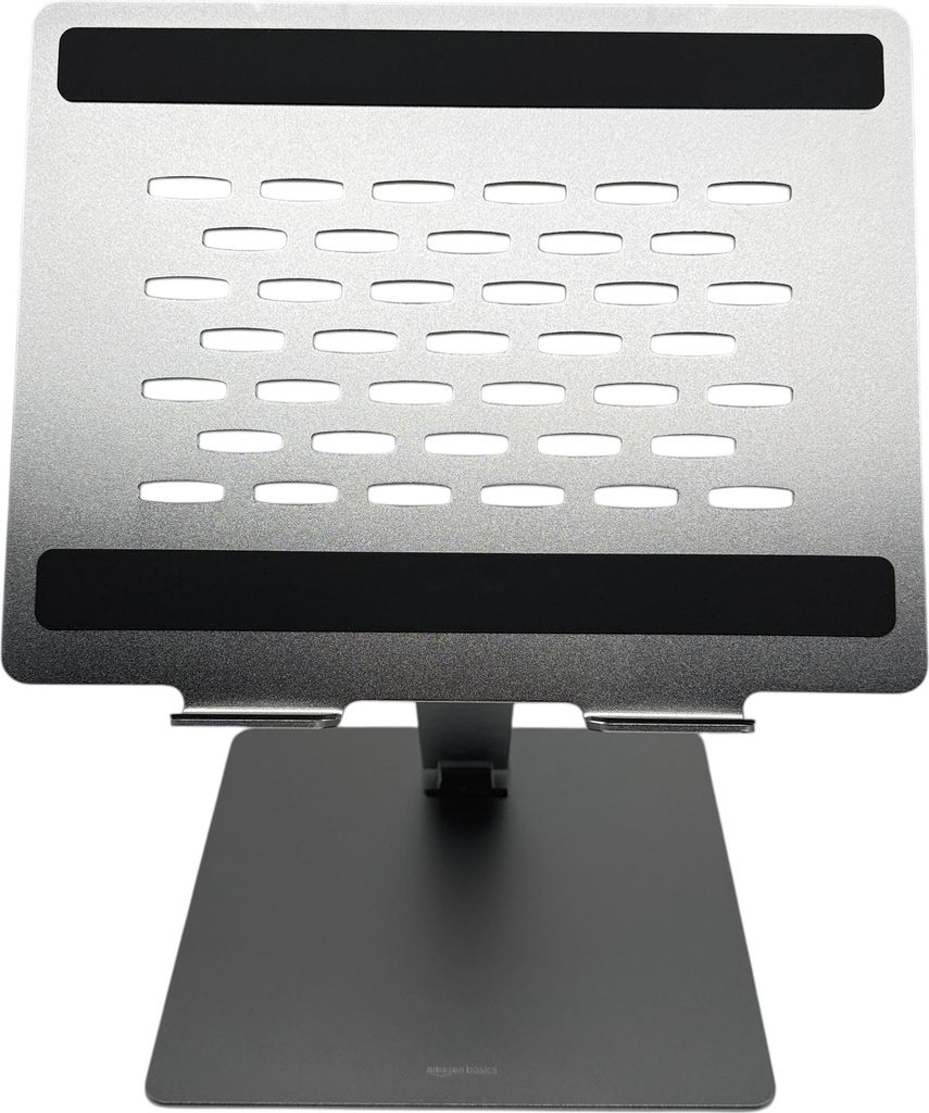 Amazon Basics Verstellbarer ergonomischer Laptopständer mit Wärmeabzug, stufenlose Höhen- und Winkelverstellung, ideal für einen Laptop bis 43,...