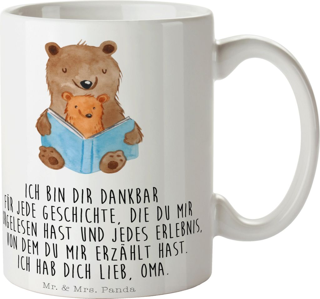 Mr. & Mrs. Panda Tasse Bären Buch - Weiß - Geschenk, Produktbild 