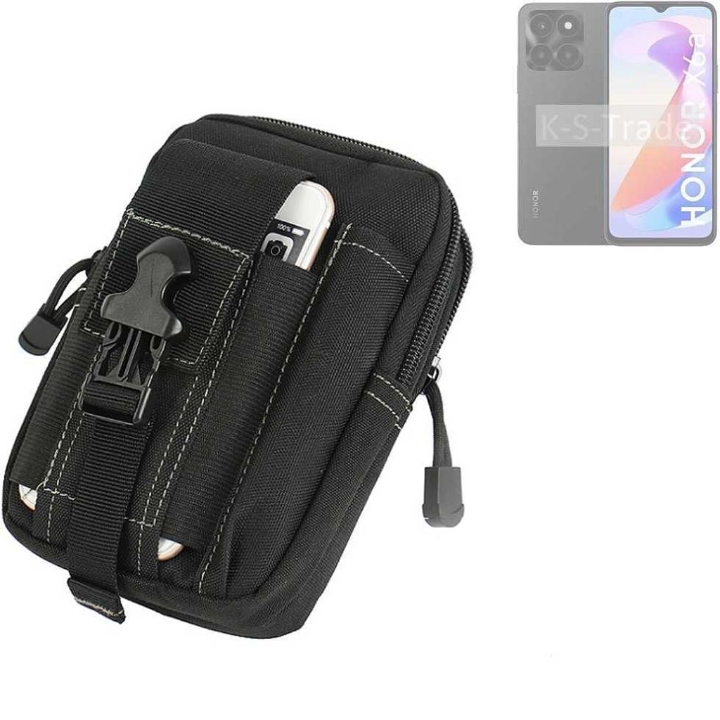 K-S-Trade Gürtel Tasche kompatibel mit Honor X6a Gürteltasche Holster Schutz Hülle Handy Hülle Smartphone outdoor Handy-Hülle schwarz