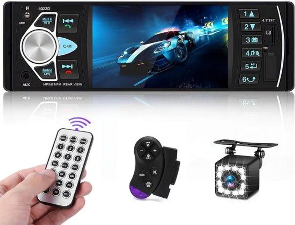 Autoradio 1-Din multimédia MP5 Bluetooth avec écran LCD et ports USB TF