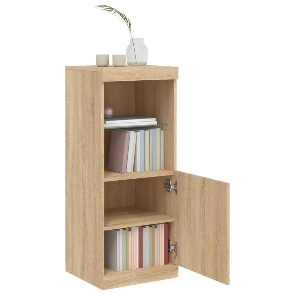 VidaXL Credenza Con Luci LED RGB, Bianca, 41x37x100 Cm, In Legno Multistrato, Mobile Con Ante - 2