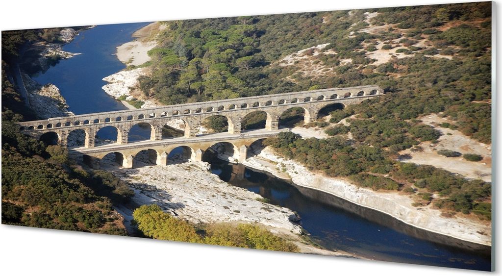 Glasbilder 125x50 Wandkunst Rom Aqueducts Fluss