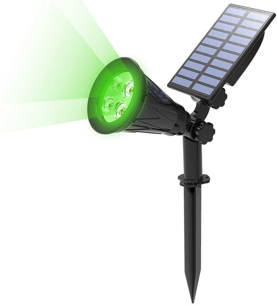 RGB LED Solarleuchte mit 4x Spotlicht Mini Außen Gartenlampe Solarstrahler IP65 