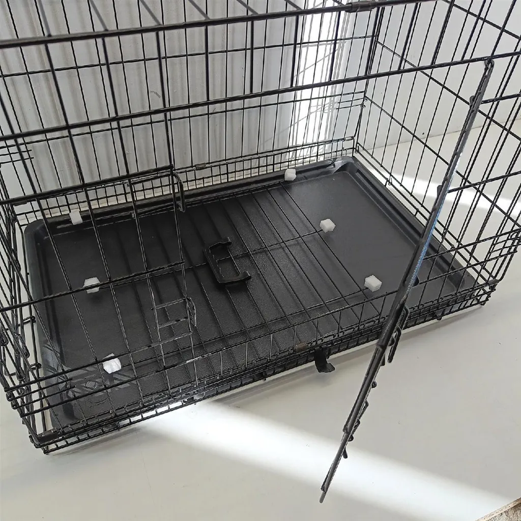 gabbia da trasporto per animali lionto, gabbia pieghevole in metallo con parete divisoria, base in plastica e chiusura di sicurezza, 76x49x56 cm - 10