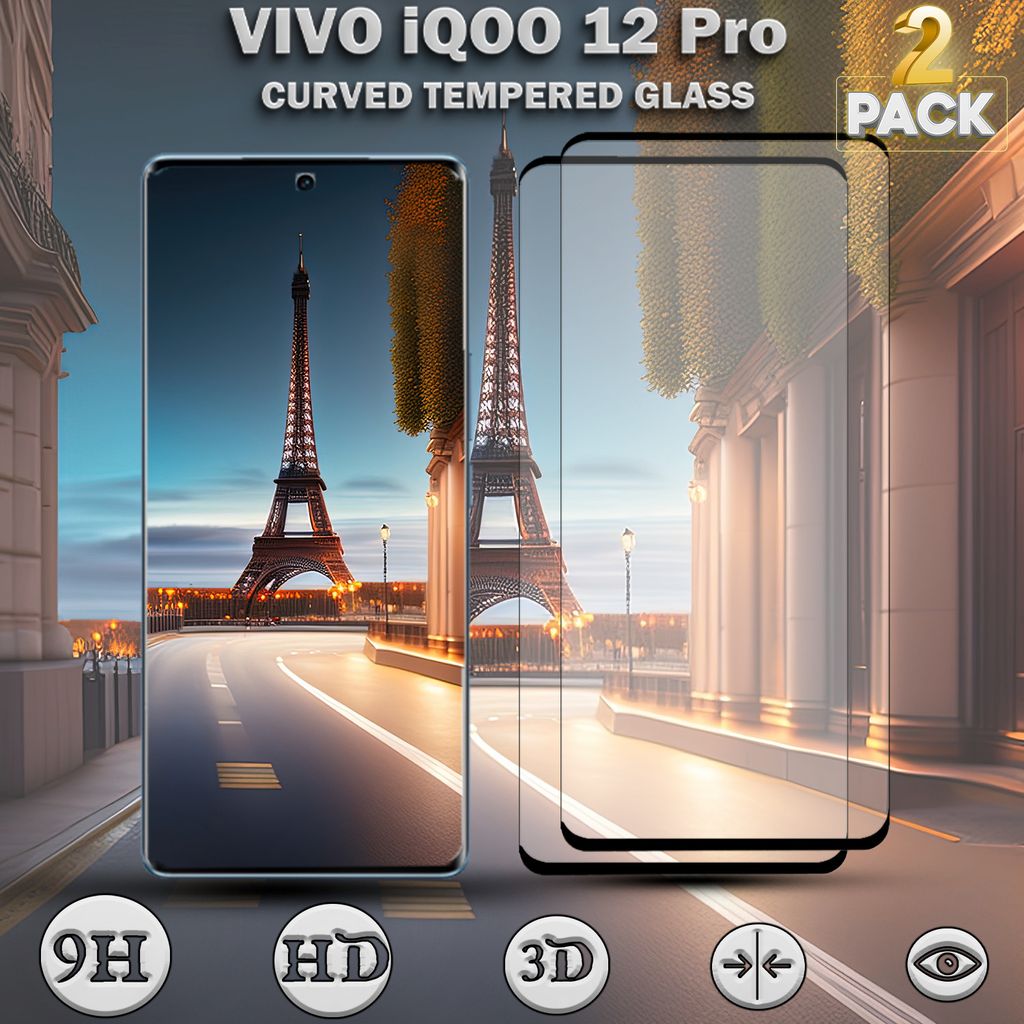 2 balení VIVO iQOO 12 Pro - Tvrzené sklo 9H - Vysoce Obrázek produktu 