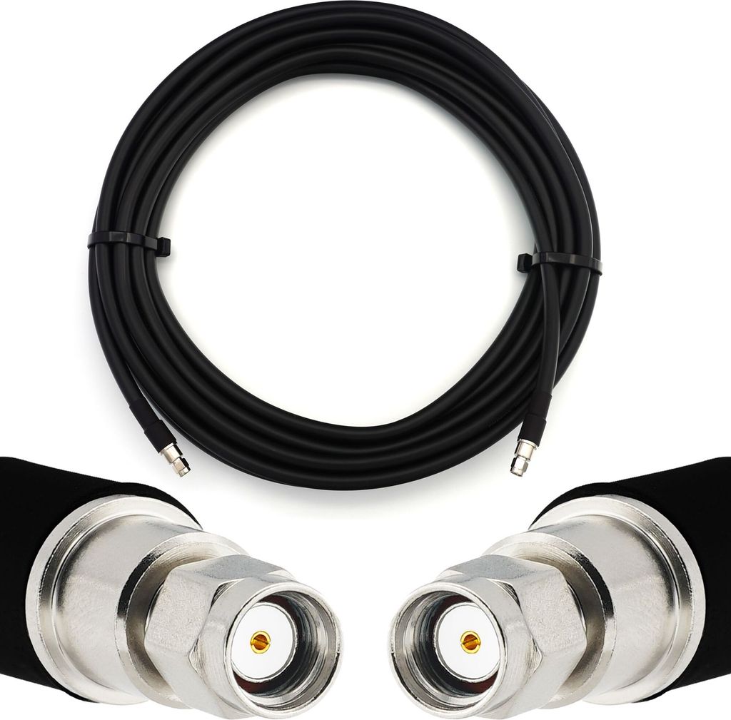 30m RP-SMA Stecker auf RP-SMA Stecker Koaxialkabel — Vollkupfer HF400 Flexibles Verlängerungskoax 50 Ohm (LMR400 UF UltraFlex Äquivalent) — f...