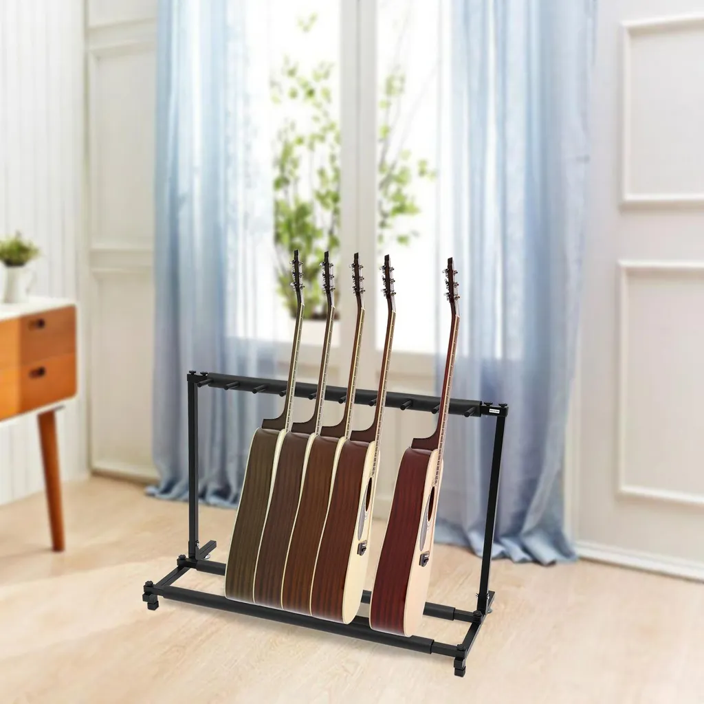 Rack multi-guitare 9 emplacements pliable en métal pour studio et scène