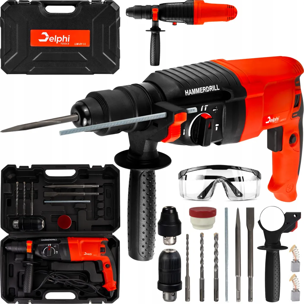 Delphi Marteau Perforateur SDS Plus 2600W 4J avec Mandrin Auto