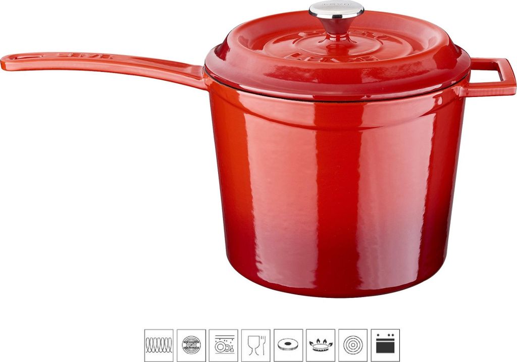 LAVA METAL Gusseisen-Topf 18cm - rot