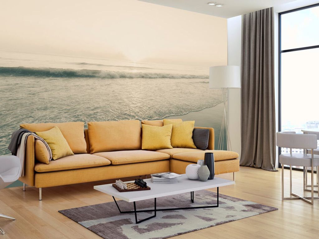Vlies Fototapete Strand und Meer 400x280 cm Tapeten Wandtapete XXL Natur Landschaft Sonnenaufgang c-B-0080-a-d