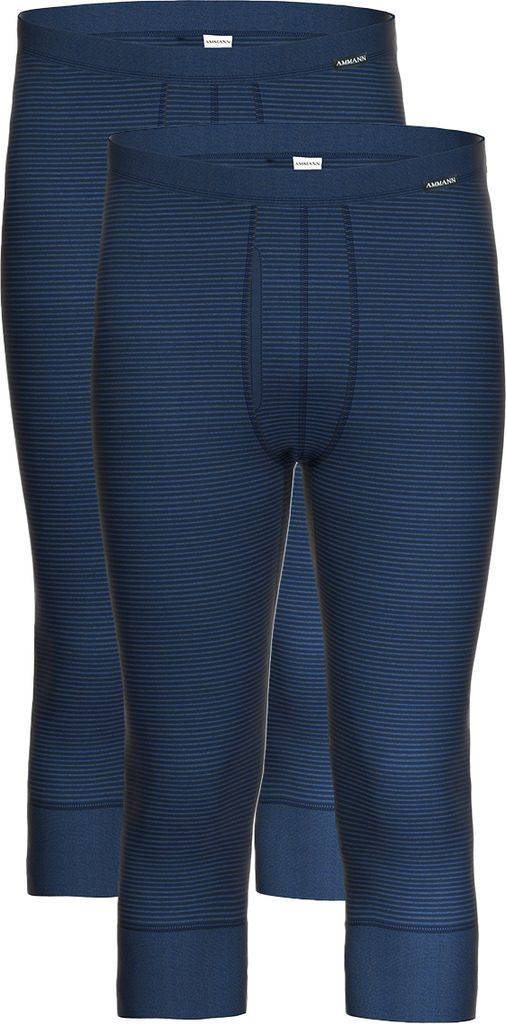 Ammann 2er Pack Jeans Lange Unterhose Strapazierfähiges und komfortables Material, Mit Weichelastikbund, Breite Bündchen am Bein