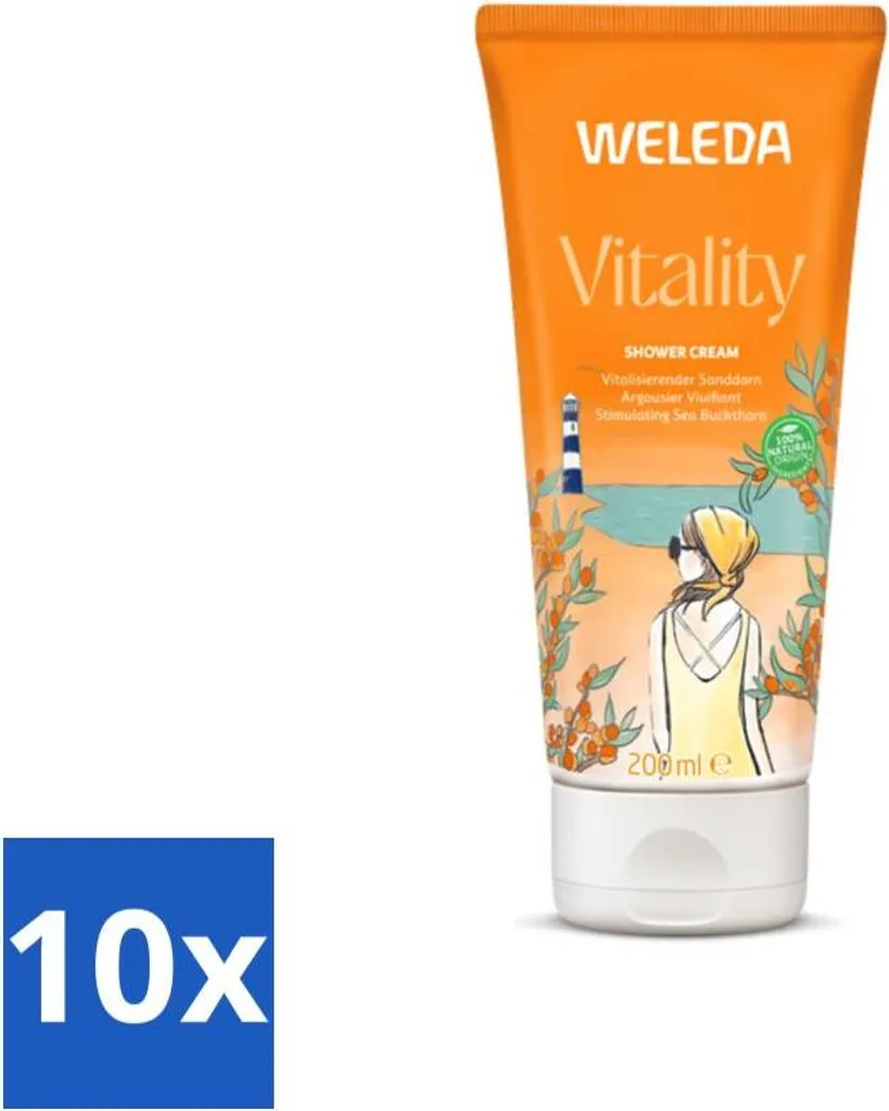 Weleda Crème Douche Argousier - Solution Peau Sèche et Fatiguée 10 x 200ml