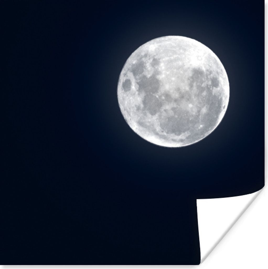 MuchoWow Poster Mond - Himmel - Nacht 100x100 cm - Babyzimmer