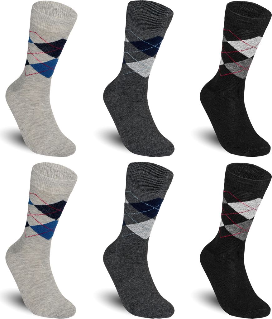 6 oder 12 Paar Herren Business Socken Baumwolle Strümpfe Herrensocken | B73 - 39-42 - 6er Pack