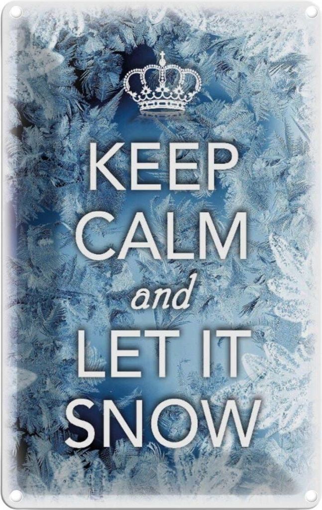 vianmo Blechschild 30x20 cm Keep Calm and let ist snow Yoga