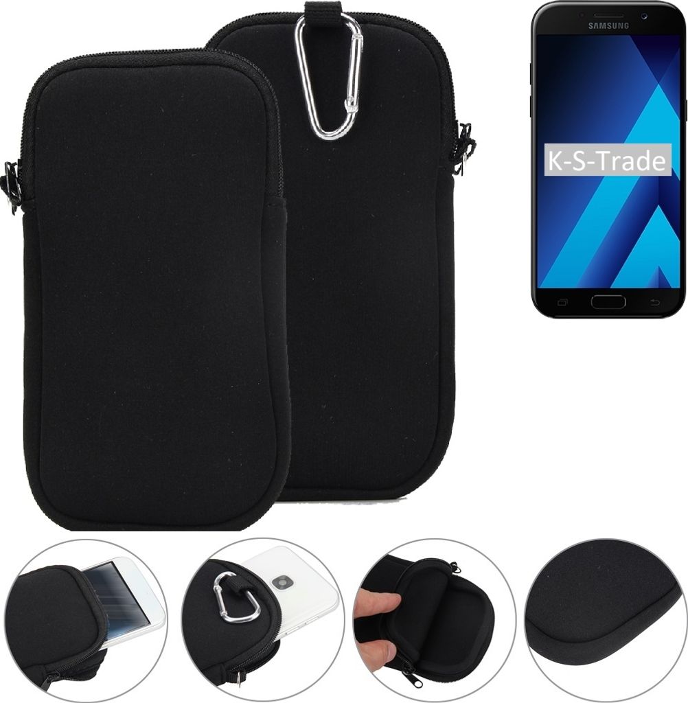 K-S-Trade Neopren-Hülle Handy-Hülle kompatibel mit Samsung Galaxy A5 (2017) Schutzhülle Neoprenhülle Sleeve Schutz-Hülle Gürtel Tasche Case