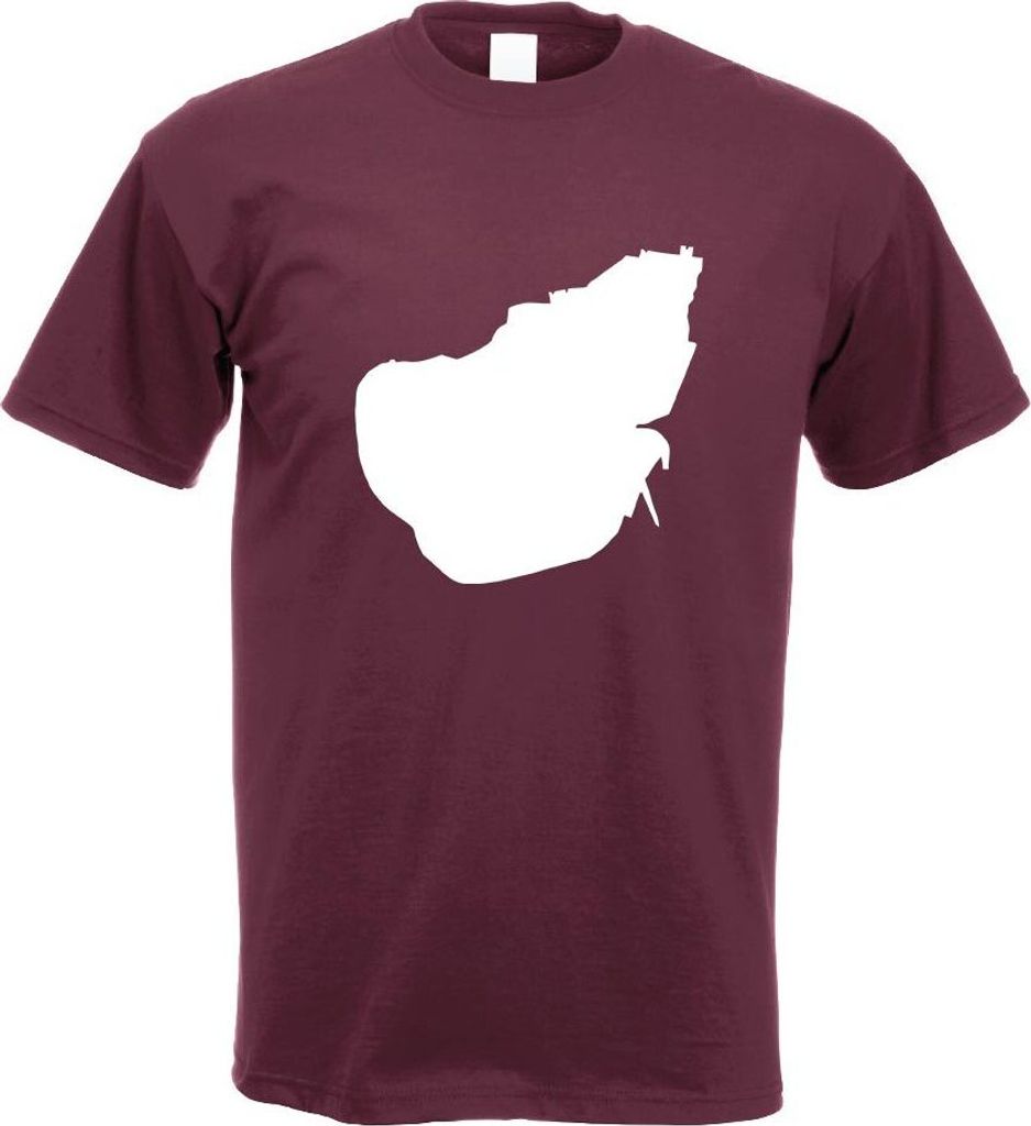 Kiwistar - T-Shirt - Burgund - Pellworm - Deutschland - Insel Motiv Bedruckt Funshirt Design Print - mit Motiv Bedruckt - Funshirt Design - Sport -...