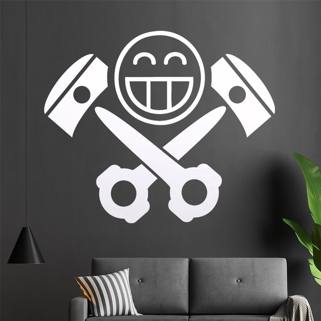 Hubraum Junkie Wandtattoo in 6 Größen - Wandaufkleber Wall Sticker - Dekoration, Küche, Wohnzimmer, Schlafzimmer, Badezimmer