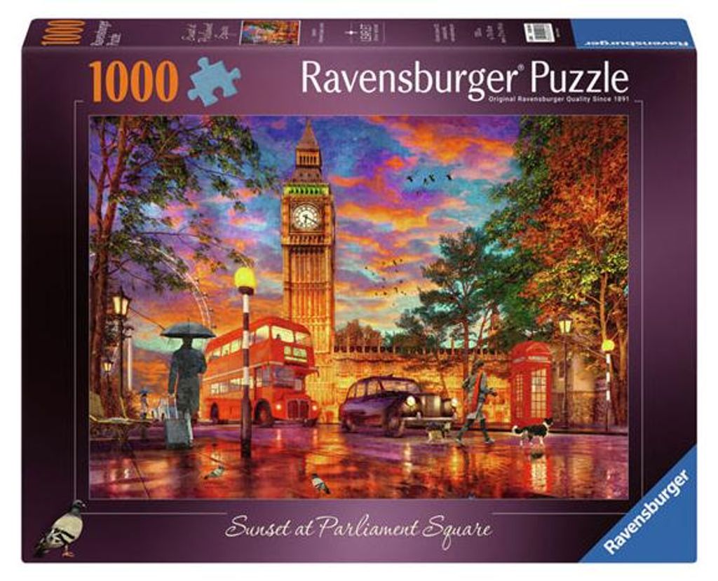 Ravensburger Jigsaw Puzzle Sonnenuntergang auf dem Parliament Square, London, 1000st.
