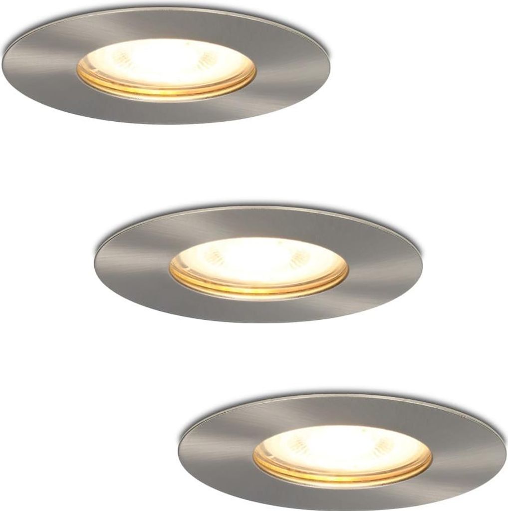 hoftronic LED Einbaustrahler 4W 345lm 2700K GU10 IP65 Edelstahl Set 3 Stück